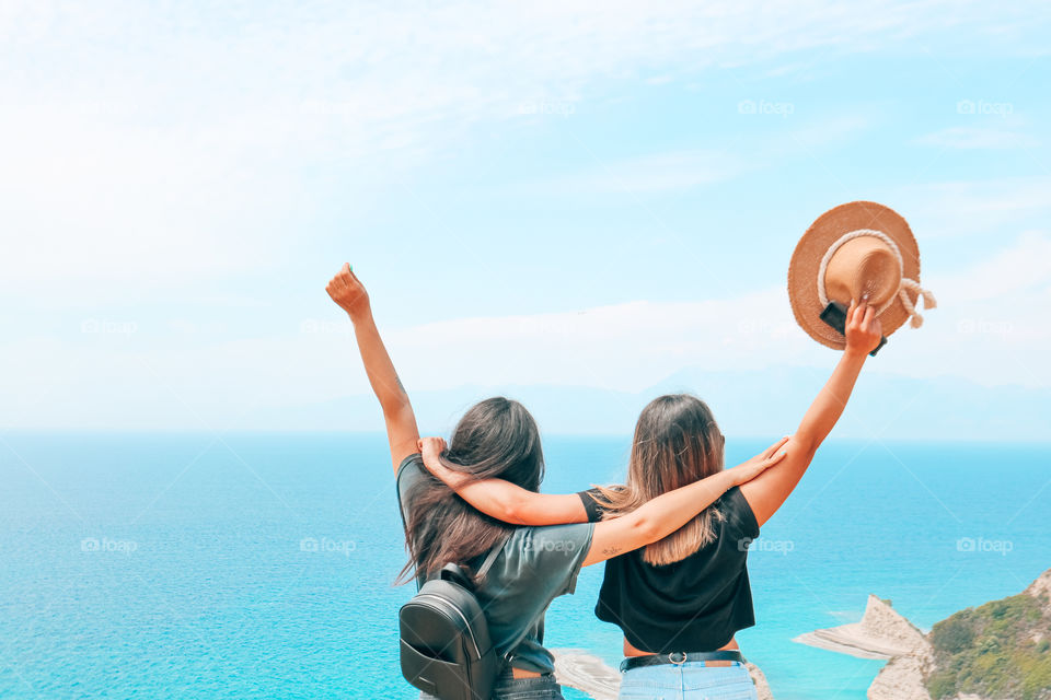 Two girls at the seaside