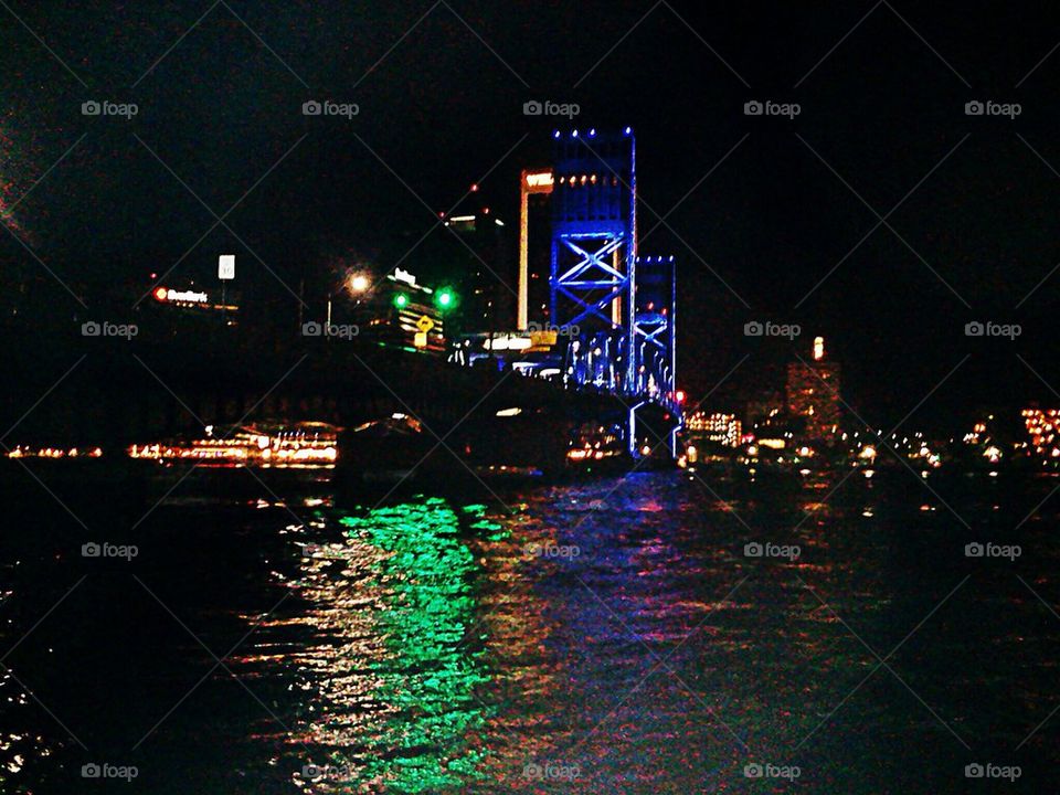 Jacksonville Main St Bridge at Night