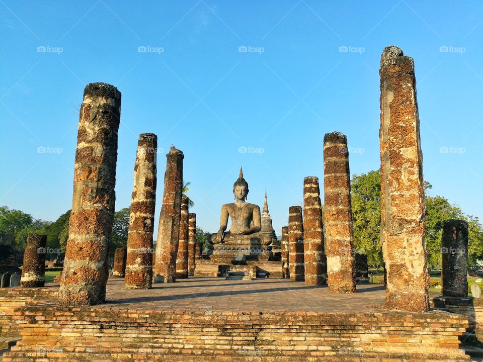 Sukhothai historical park, world heritage site in Thailand.
