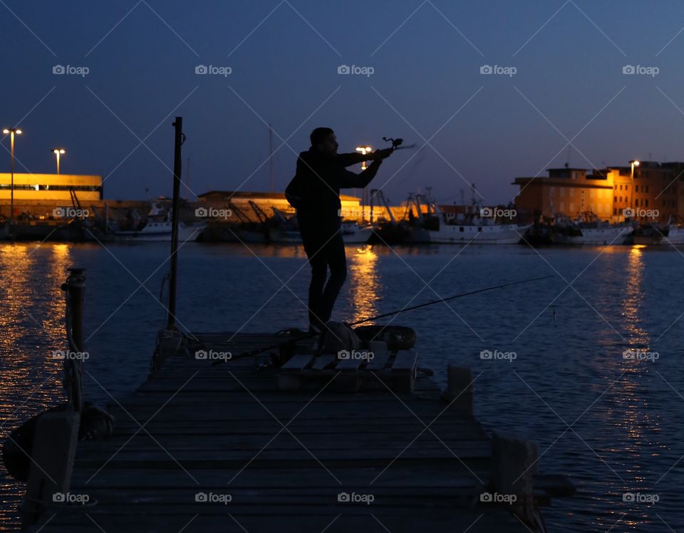 Fishing sunset