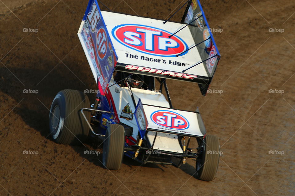 STP Donny Schatz his STP  World of Outlaws Sprint Car at The World Famous Legendary Bullring River Cities Speedway in Grand Forks North Dakota 