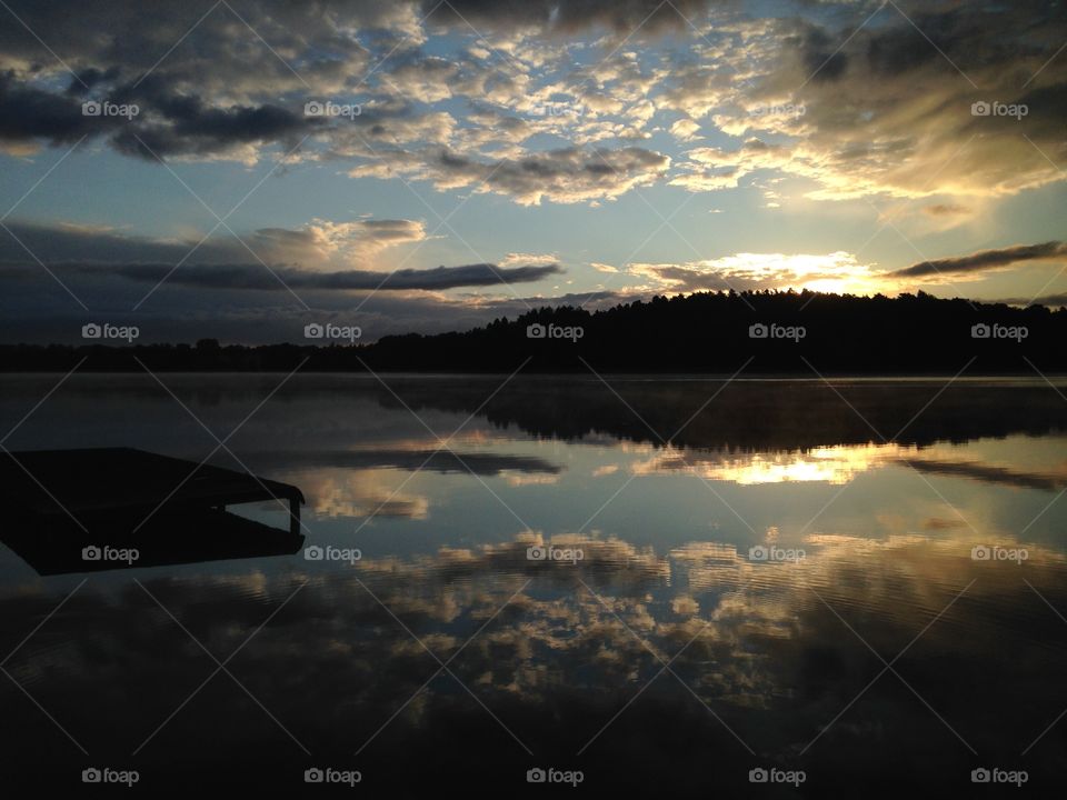 Sunrise over the Lake in Poland 