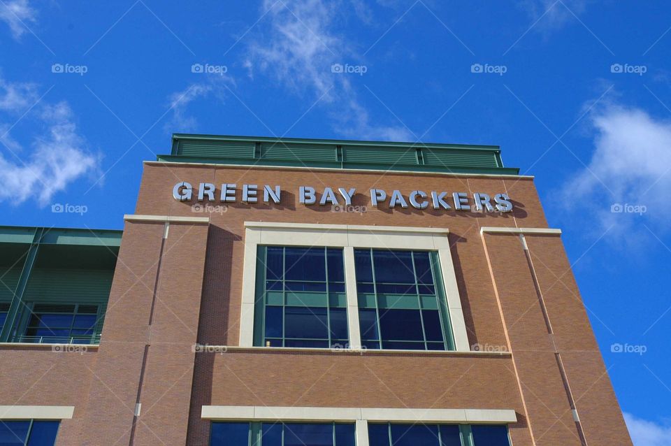 The historic Lambeau Field home of the Green Bay Packers in Green Bay Wisconsin.