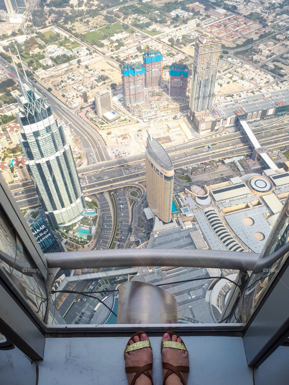 Top view of Dubai from Burj Khalifa tower