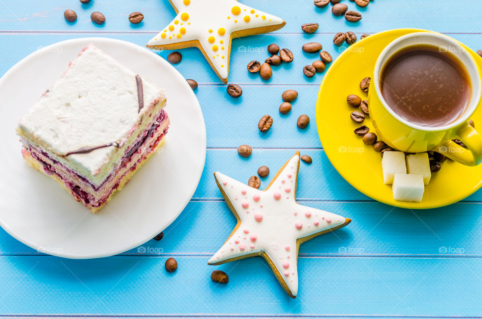 Still life with sweets and coffee