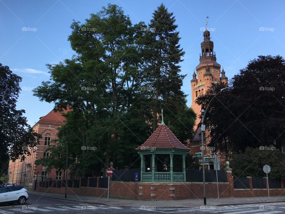 Szczecin in Poland in the evening