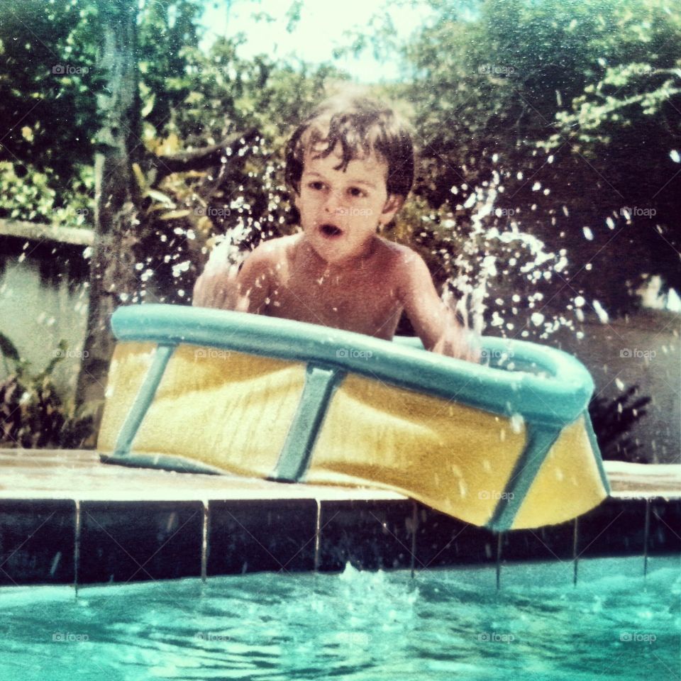 Jônatas Castro Kid at Uncle Geraldo's Pool