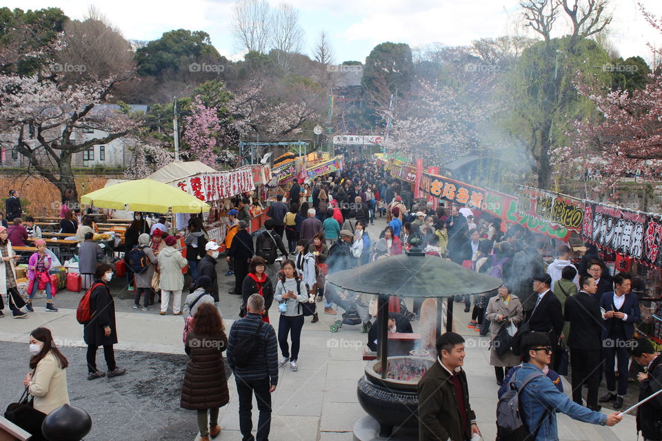 Crowd at Ueno Betendo during spring festival
