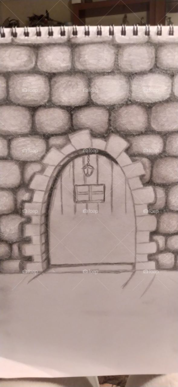 Dibujando una fachada, de una casa, palacio, o castillo, dando creatividad a mi imaginacion