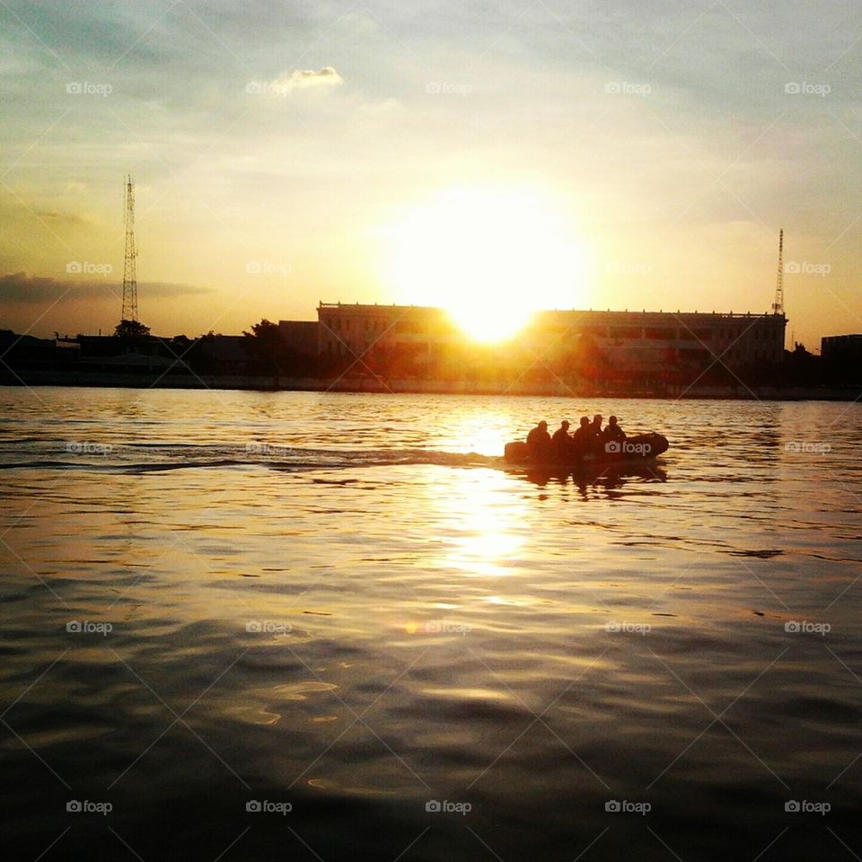 Chao Phraya River at sunset