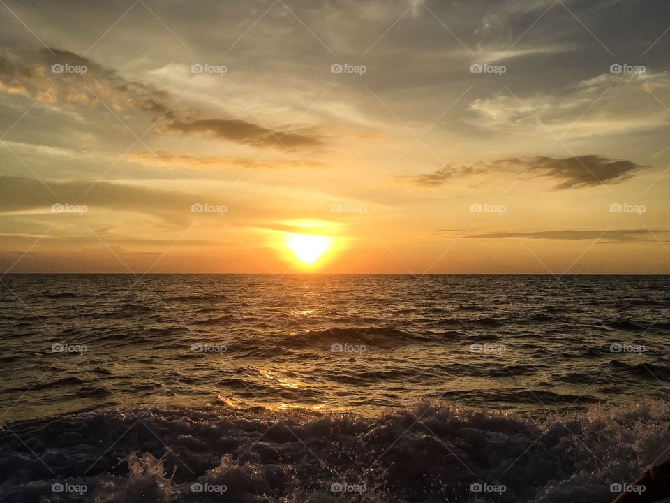 Sunset over the sea 
