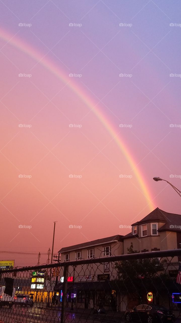 rainbow at dusk