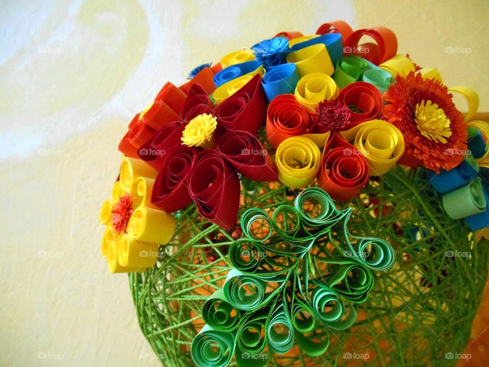 colour flowers from paper beautiful texture, hobbies, art design