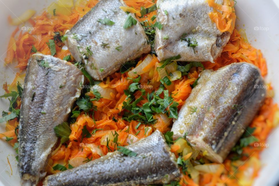 Extreme close-up of greek food