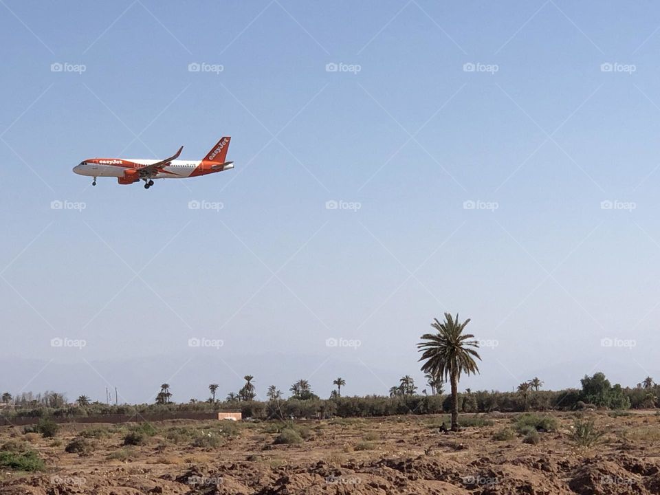 Beautiful aircraft flying cross the sky 