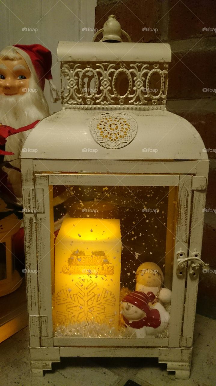 christmas decorated candle light lantern