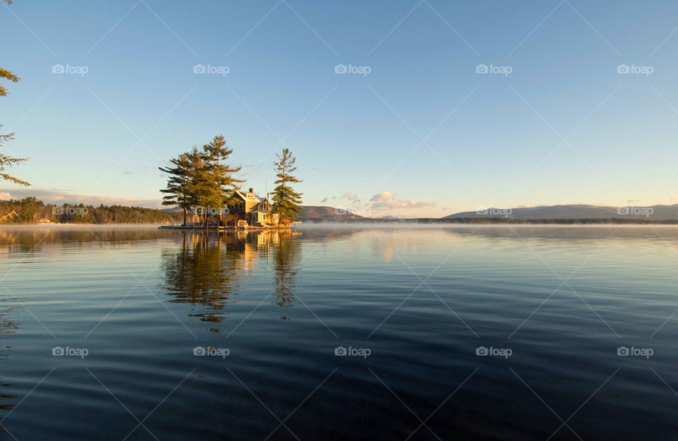 Island cabin on the serene  Lake Winnepesaukee in New Hampshire