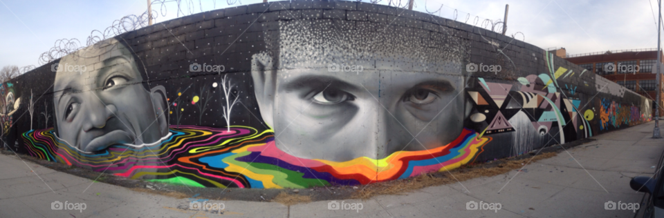 brooklyn ny graffiti art rainbow by vodkapond
