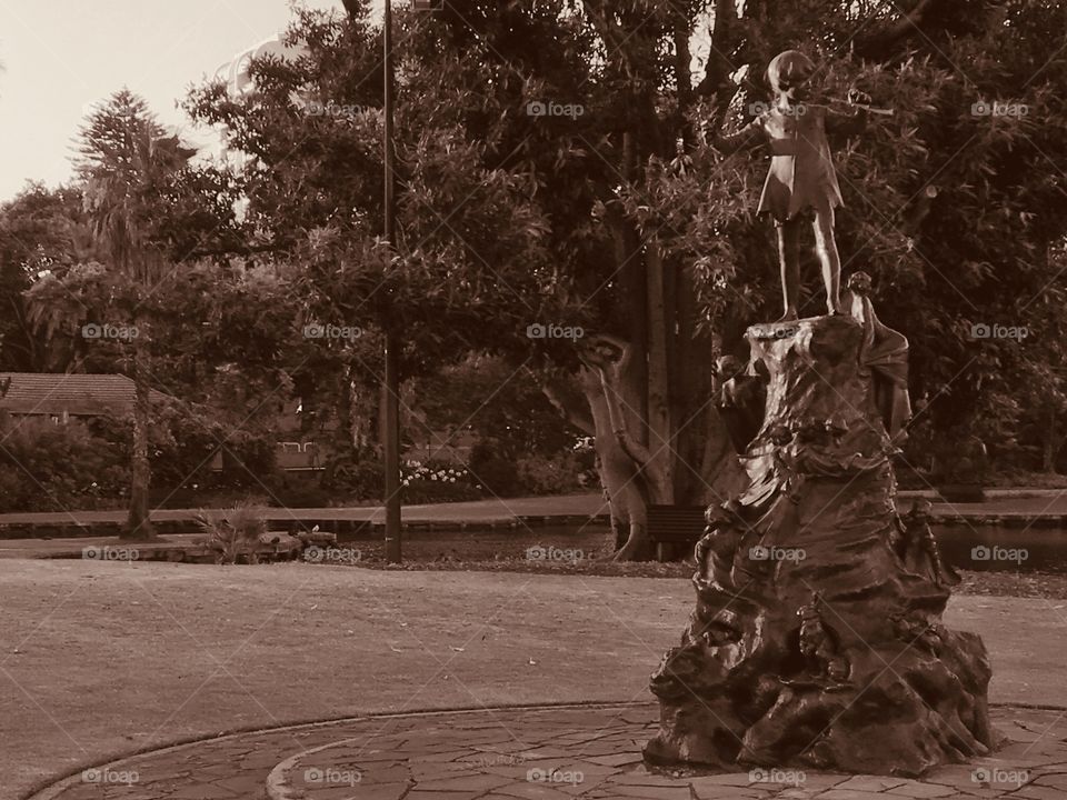 The Peter Pan replica statue in Queens Gardens, East Perth (since 1929). The original was made by Sir George Frampton(1860- 1928).