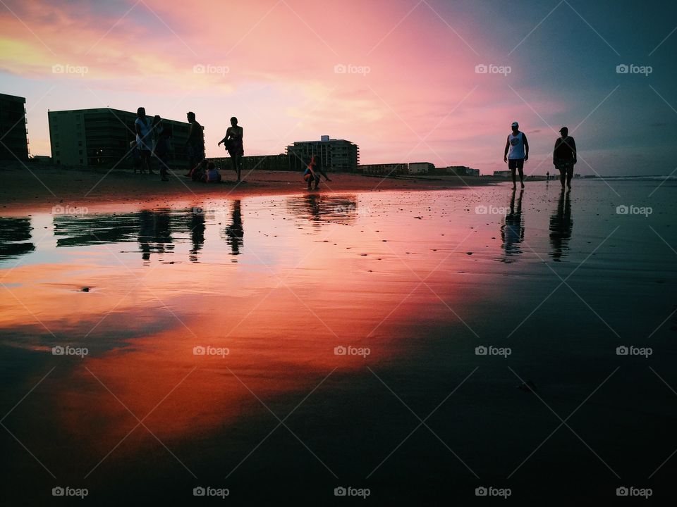 beach silhouette and beautiful scenery 