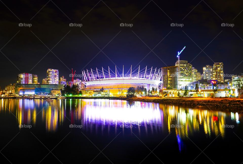 BC Place Stadium by night - Vancouver, BC