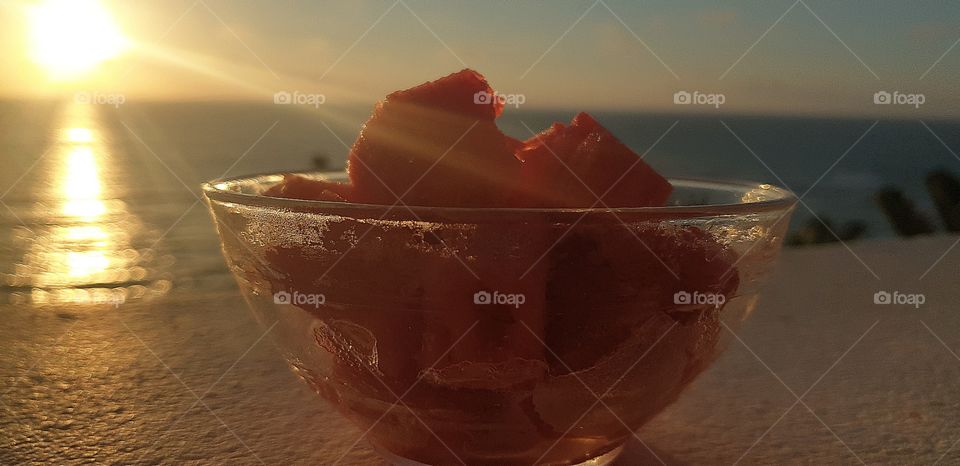Cold watermelon on a hot summer day