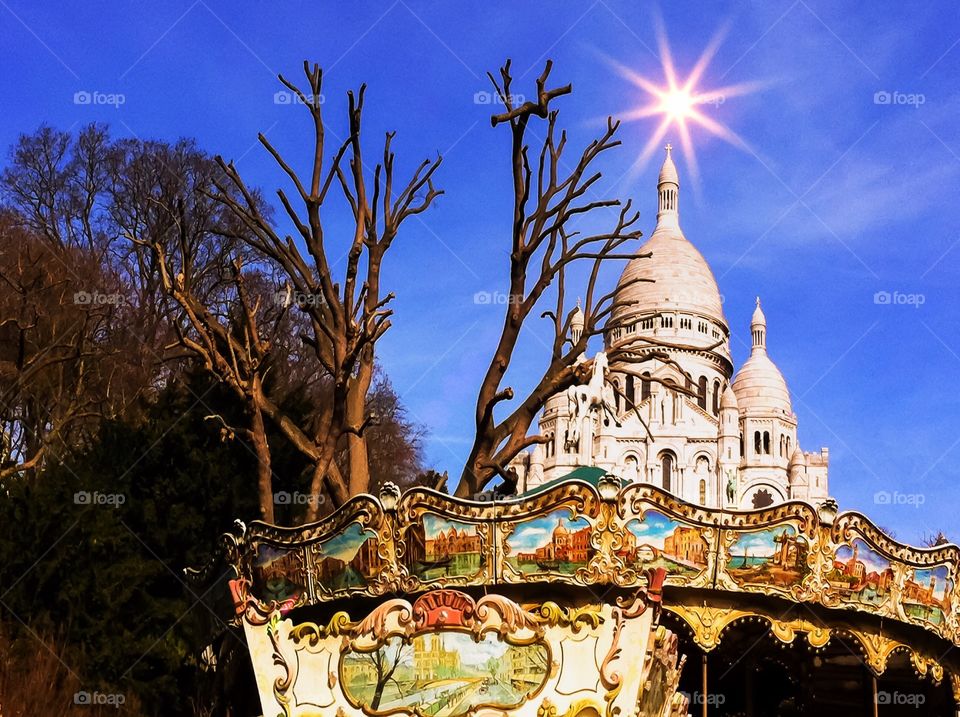Sacre Coeur Basilica, Paris Montmartre, France.