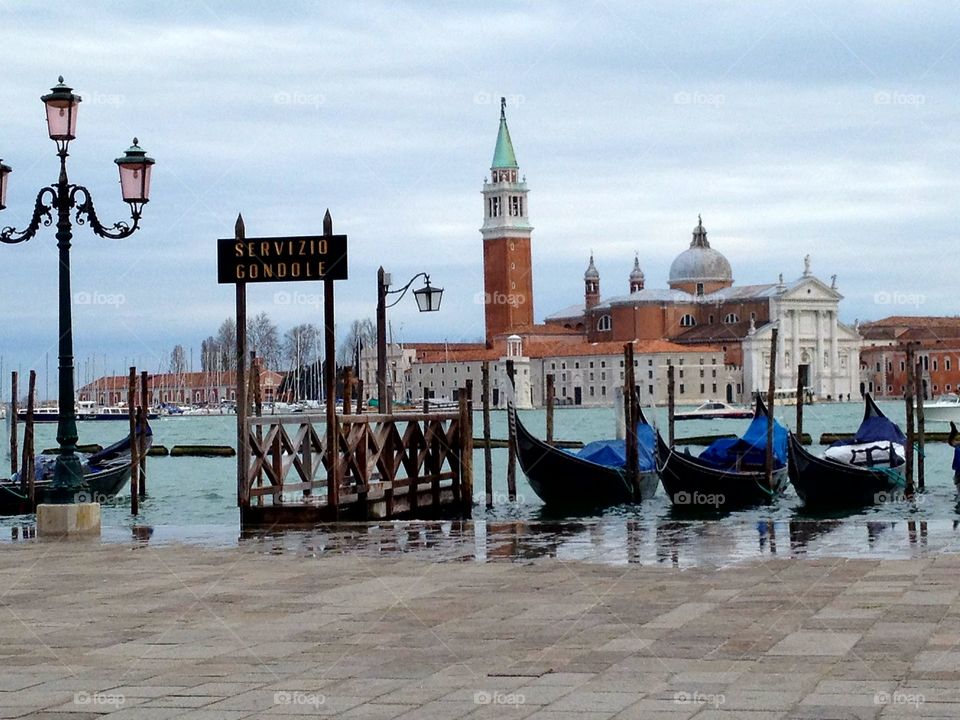 View of Venice square gondola
