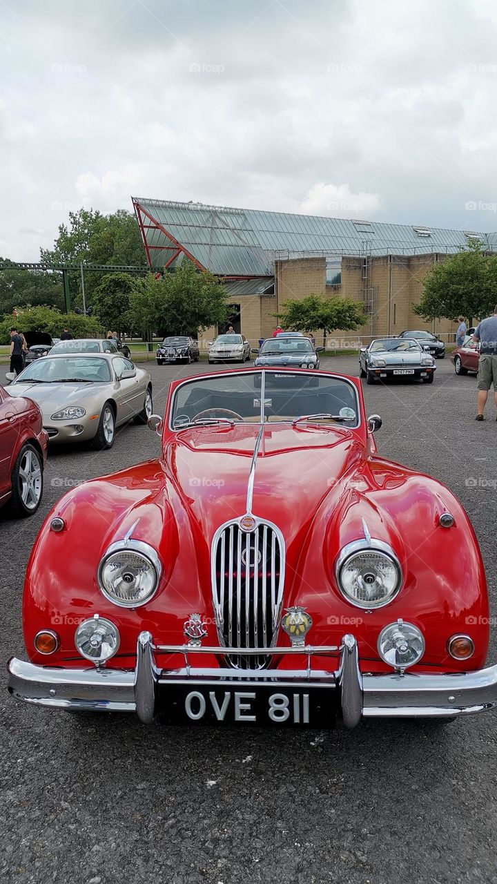 Car with soul. Retro jaguar car.