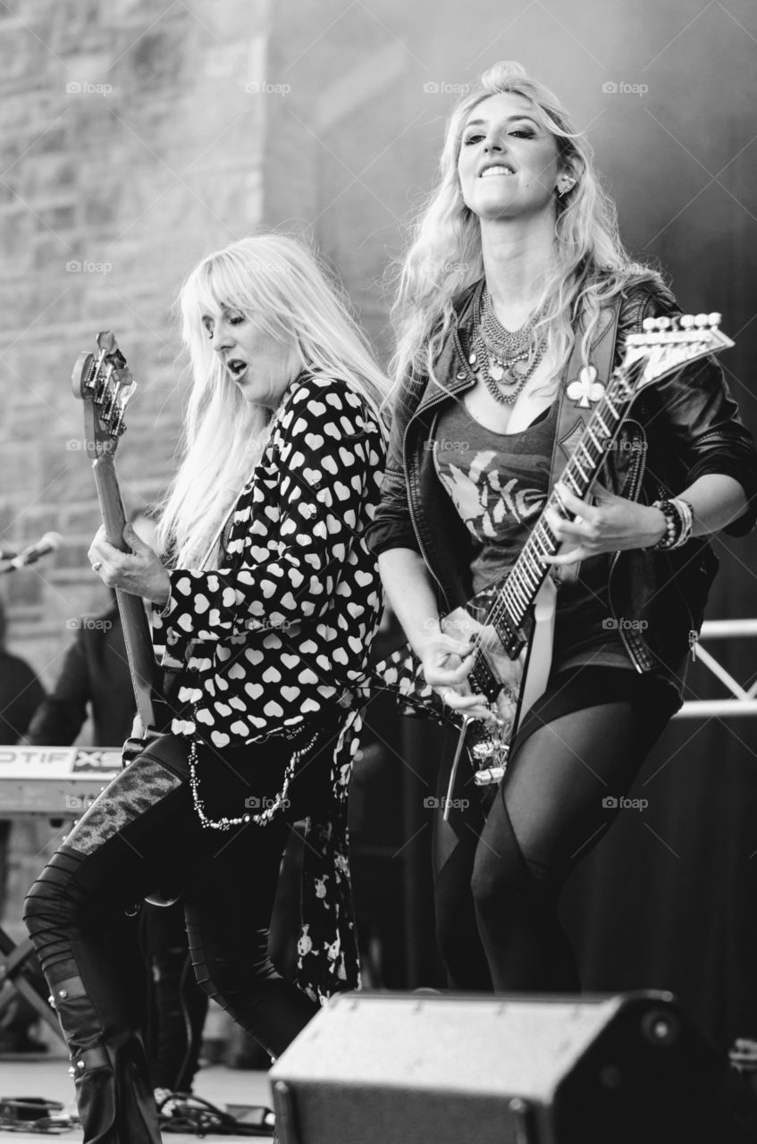Female Guitar Playef Rock Star Concert
