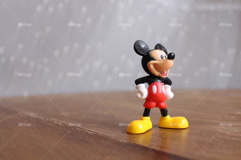 Micky mouse on wooden table