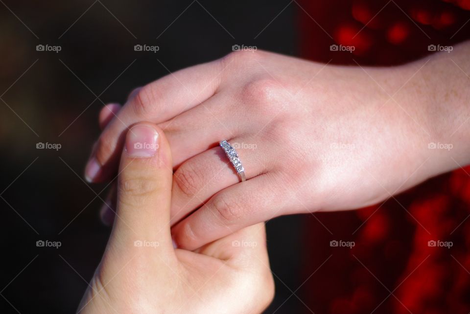 Close-up of finger ring