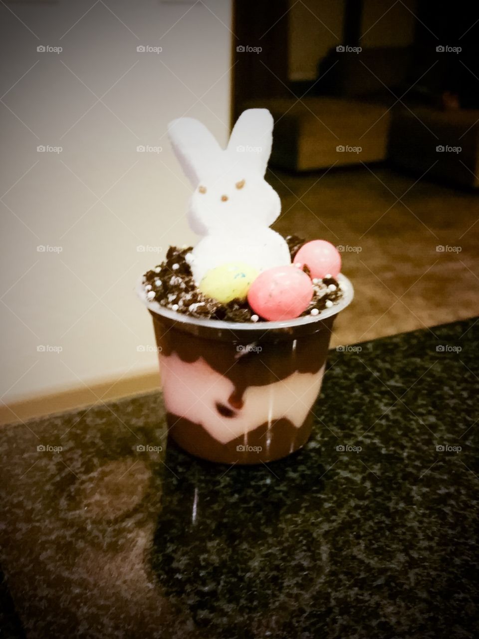 Easter bunny pudding