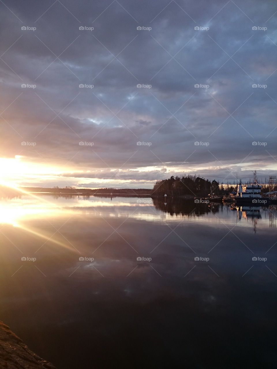 Sunset from lakeja Saimaa, Finland. Beautiful sunset from Finland 