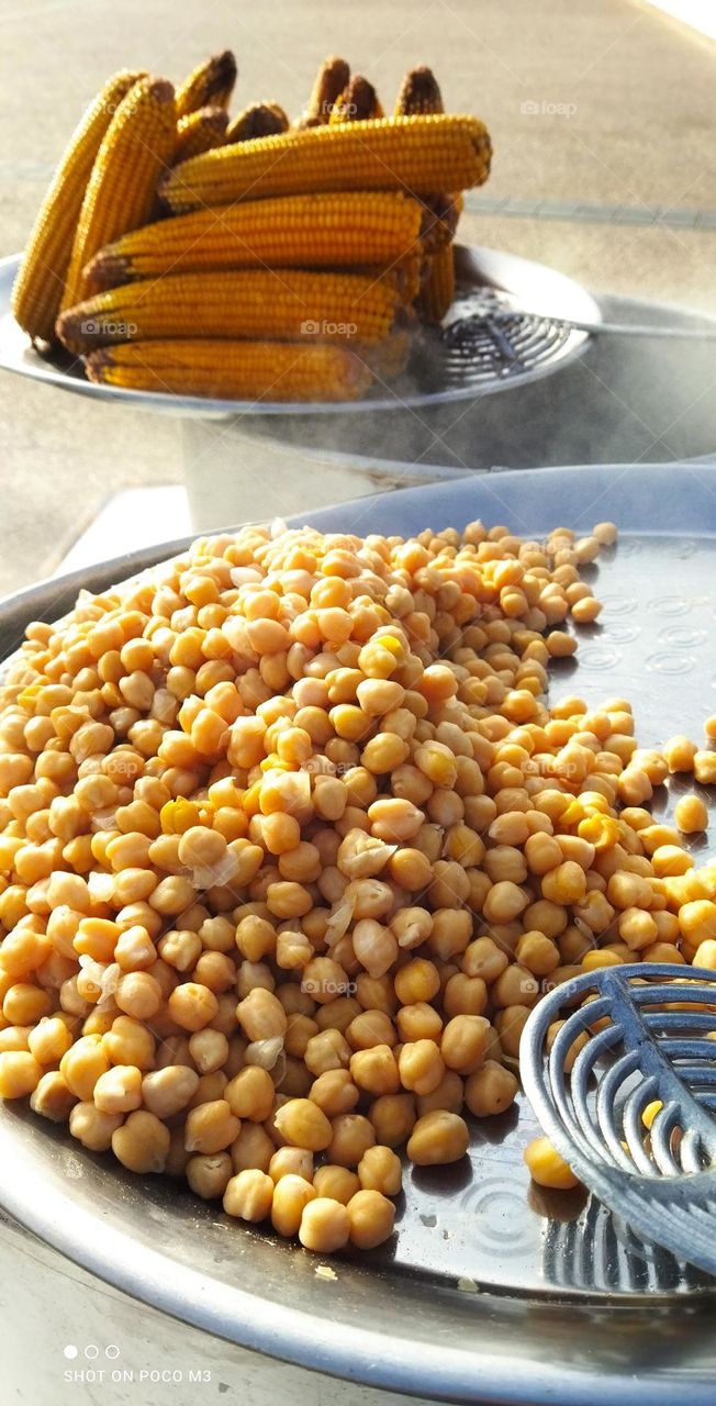 chickpeas and corn