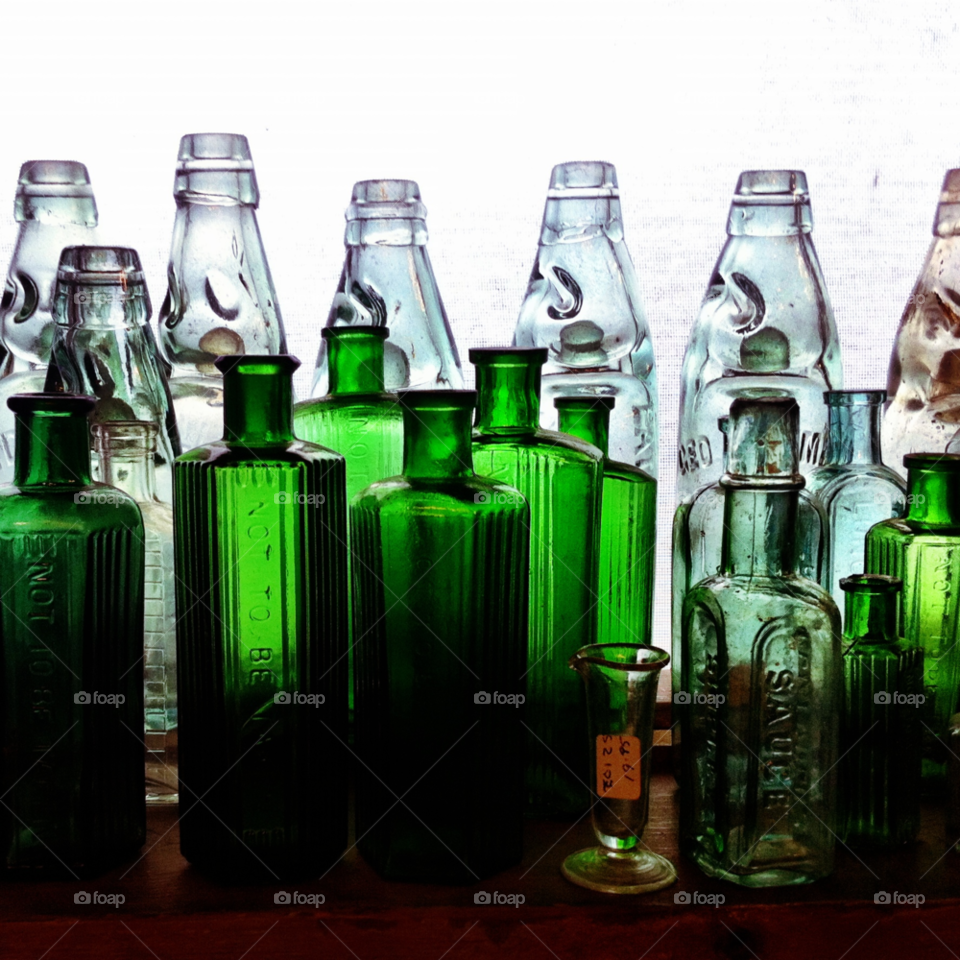 green light bottles antique by jar0016