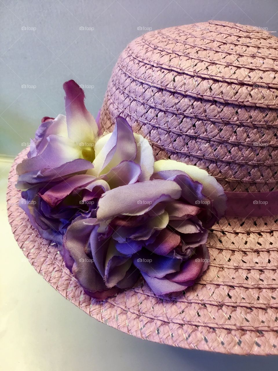 Closeup of purple hat