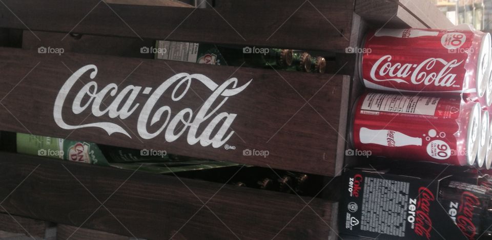 Coca Cola on wood 