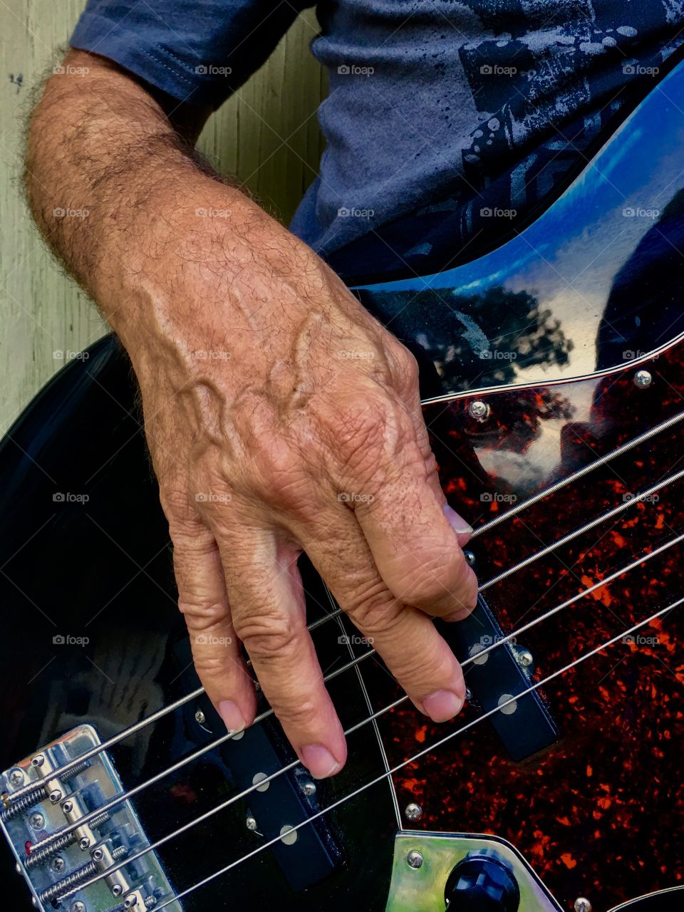 Bass guitar hands