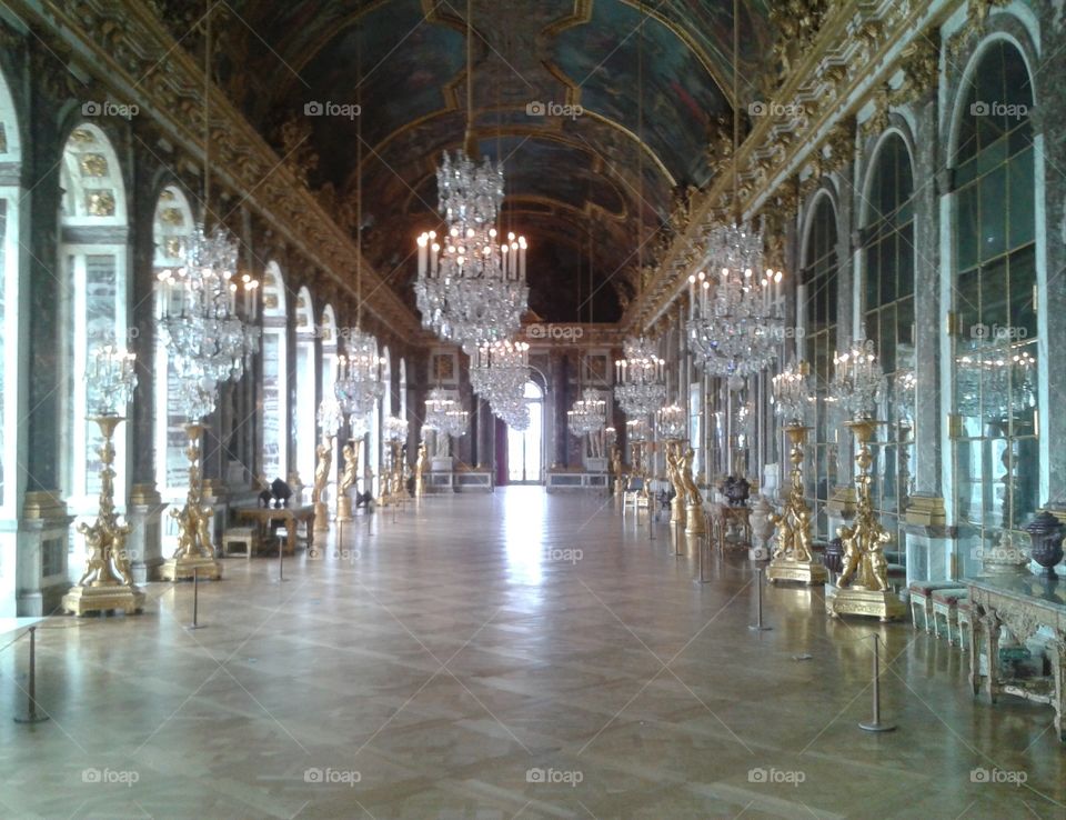 Through a corridor in Versailles castle