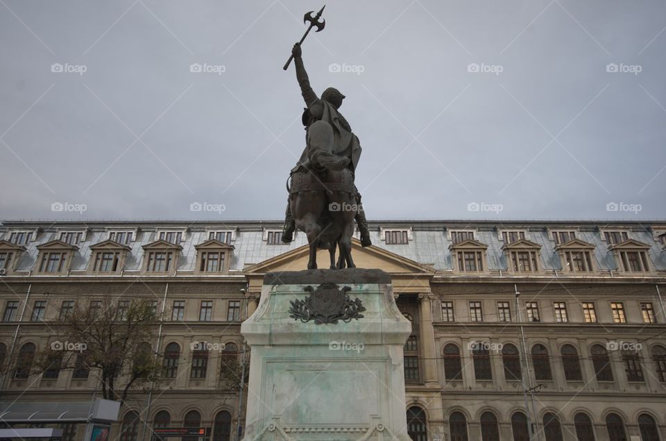 The Equestrian statue of Mihai Viteazul in Bucharest