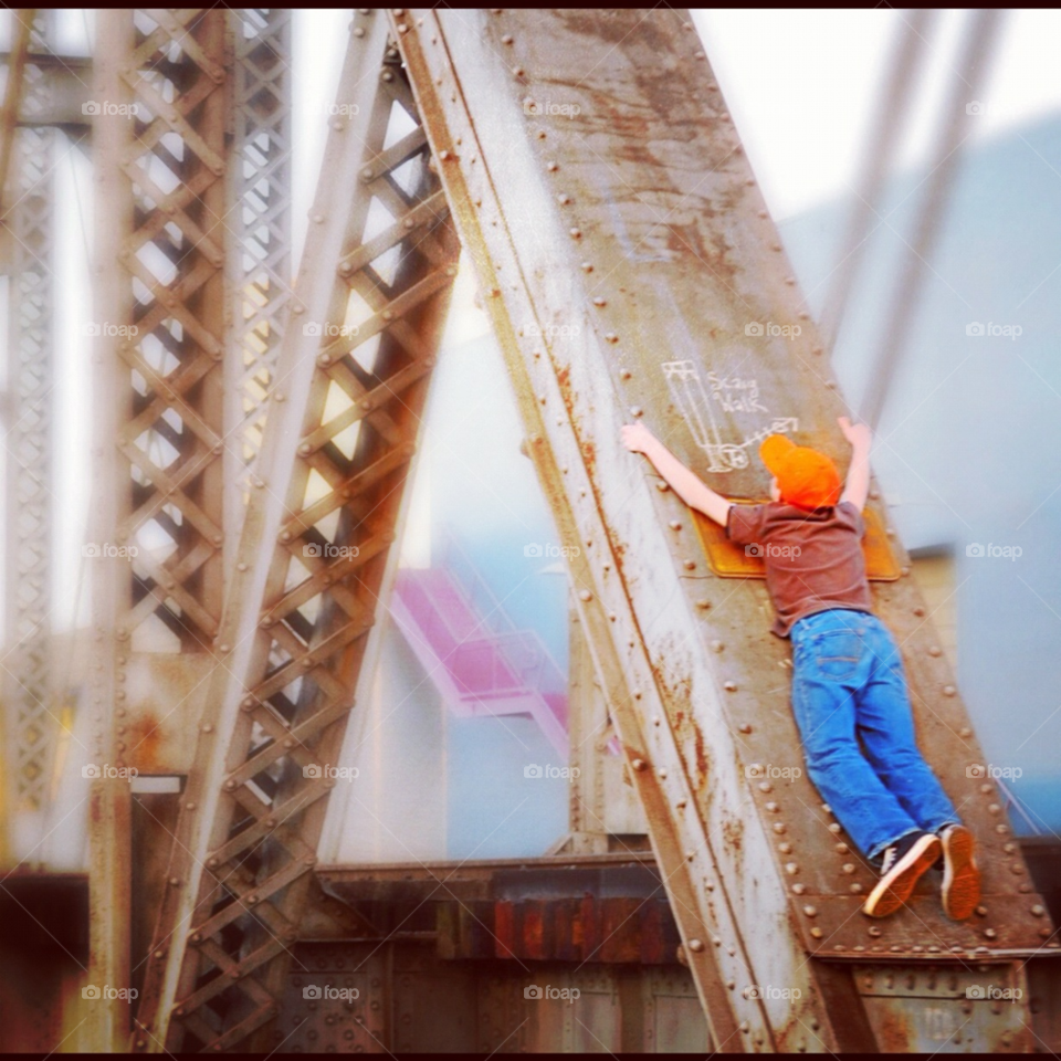 play train boy bridge by lightanddrawing