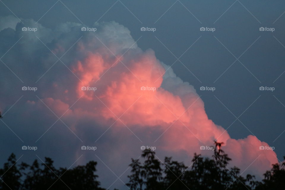 Pink storm clouds 