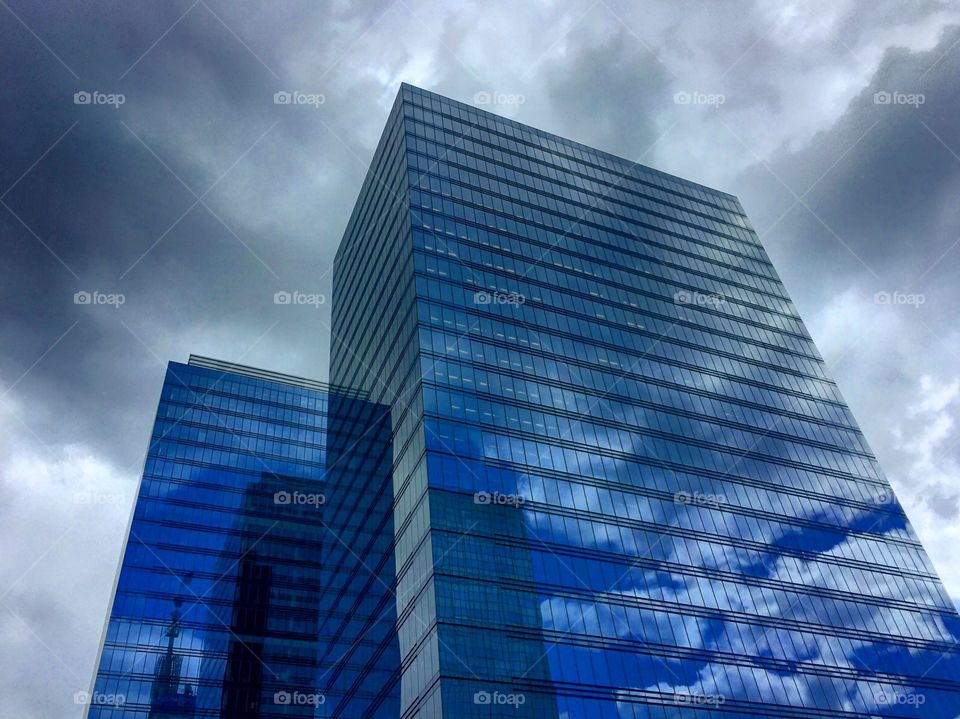 Blue storm office reflections 