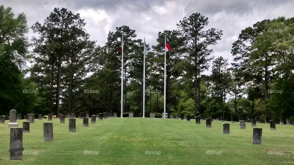 Civil War Flags and graveyard 1