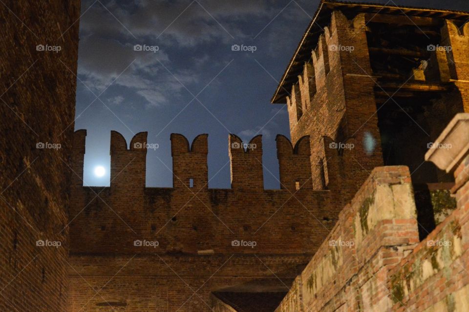 Castelvecchio and a full moon
