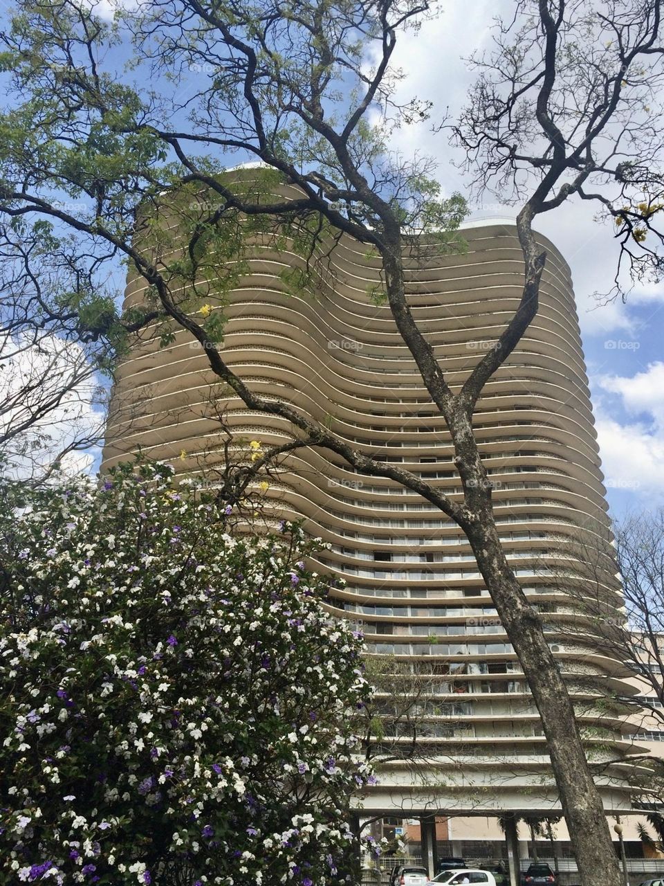 Niemeyer building at Liberty Square with its curves typical of his architecture style