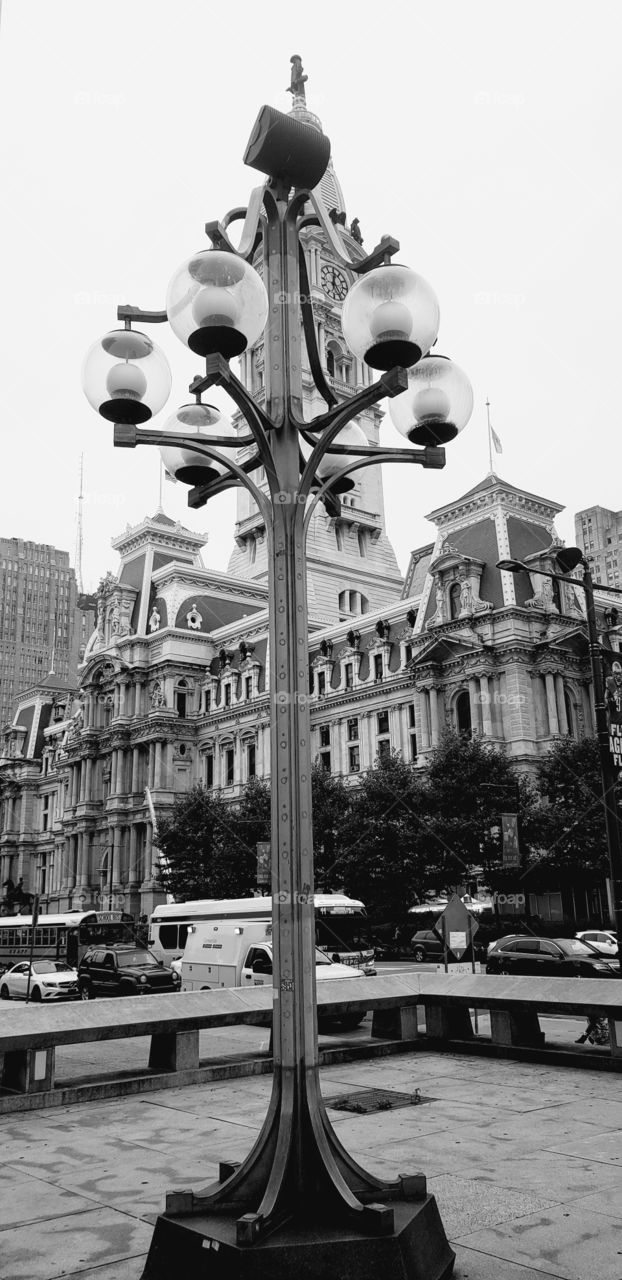 Light post and City Hall