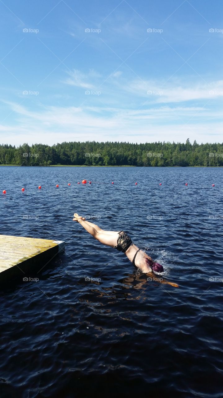 Diving in a swedish lake