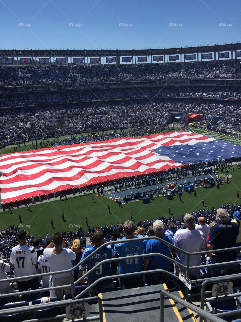 The national anthem at QUALCOMM stadium